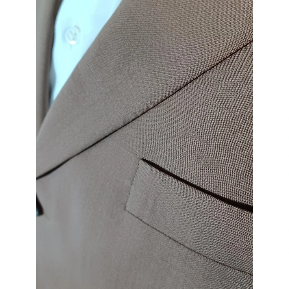 Hugo Boss Suit Mens 42 Brown Wool 2 Piece Single Breasted Dress‎ Business USA